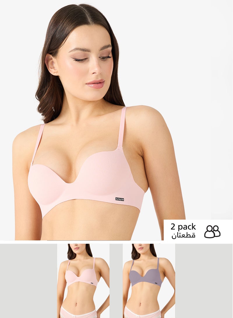 جينجر صدرية مبطنة بدون أسلاك بتصميم سلس لرفع الصدر قطعتين - Image 1